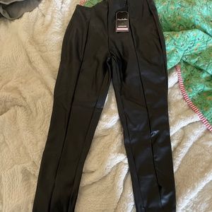 Faux leather pants